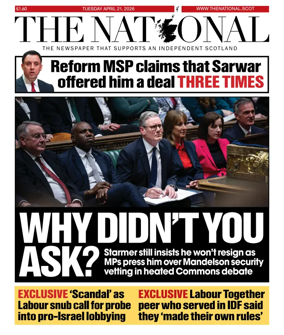 Cover of The National (Scotland)