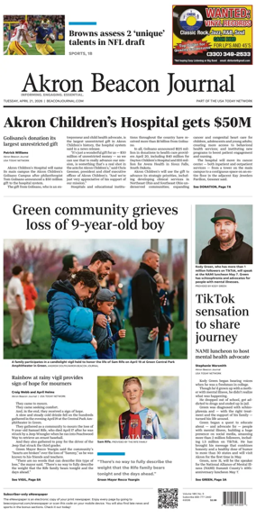 Cover of Akron Beacon Journal