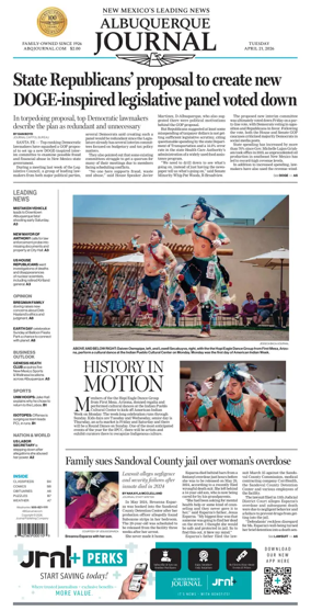 Cover of Albuquerque Journal