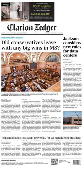 Cover of Clarion Ledger