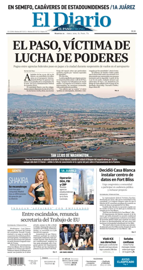 Cover of El Diario de El Paso