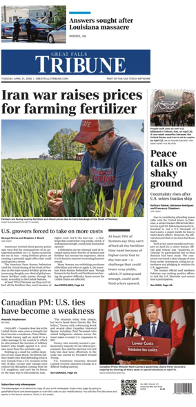 Cover of Great Falls Tribune