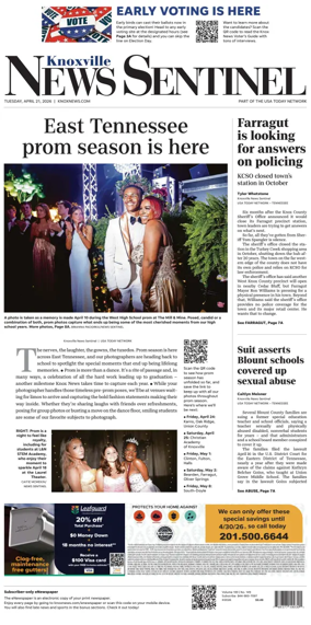 Cover of Knoxville News Sentinel