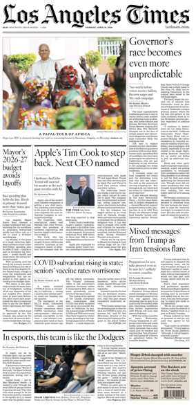 Cover of Los Angeles Times