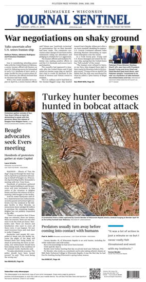 Cover of Milwaukee Journal Sentinel