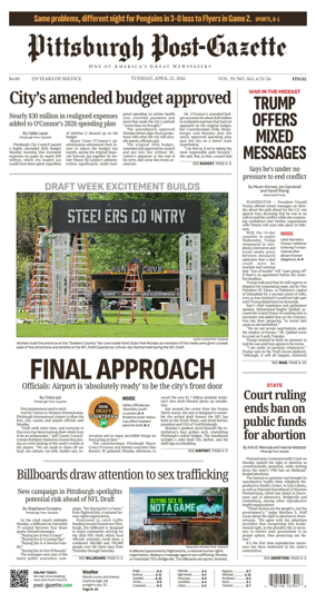 Cover of Pittsburgh Post-Gazette