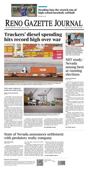 Cover of Reno Gazette Journal