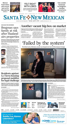 Cover of Santa Fe New Mexican