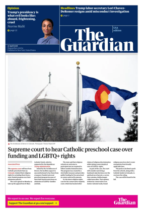 Cover of The Guardian (USA)