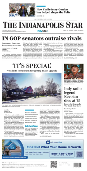 Cover of The Indianapolis Star