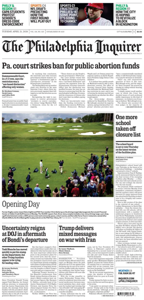 Cover of The Philadelphia Inquirer
