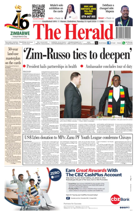 Cover of The Herald (Zimbabwe)