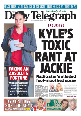 Cover of The Daily Telegraph (Sydney)