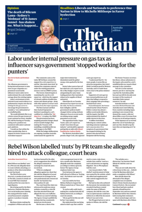 Cover of The Guardian Australia