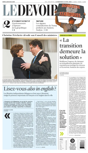 Cover of Le Devoir