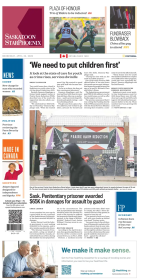 Cover of Saskatoon StarPhoenix