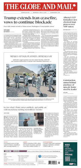 Cover of The Globe and Mail (Alberta Edition)
