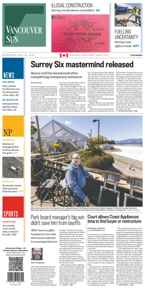 Cover of Vancouver Sun