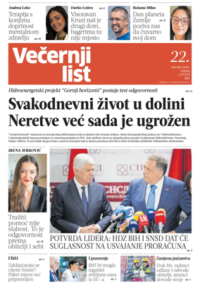 Cover of Vecernji list BiH