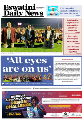 Cover of Eswatini Daily News