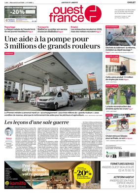 Cover of Ouest France (Cholet)