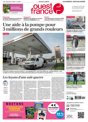 Cover of Ouest France (Les Herbiers / Montaigu)