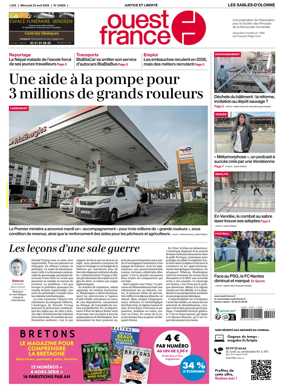 Cover of Ouest France (Les Sables-d'Olonne)