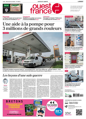 Cover of Ouest France (Lorient)