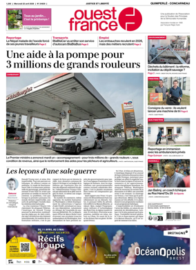 Cover of Ouest-France (Quimperle Concarneau)