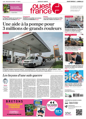 Cover of Ouest-France (Saint-Brieuc Lamballe)