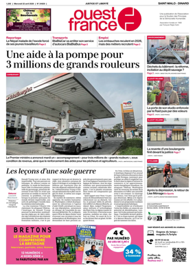 Cover of Ouest France (Saint-Malo)
