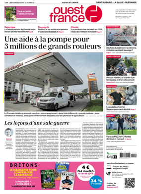 Cover of Ouest France (Saint-Nazaire La Baule Guerande)