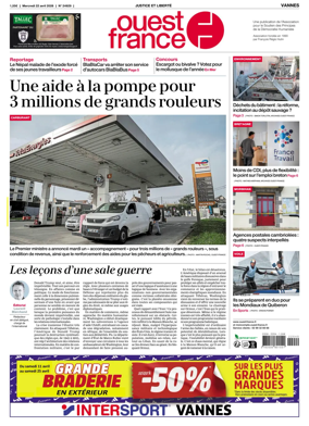 Cover of Ouest France (Vannes)