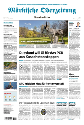 Cover of Markische Oderzeitung Eberswalde