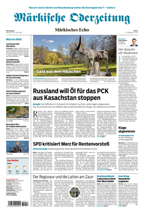 Cover of Markische Oderzeitung Strausberg