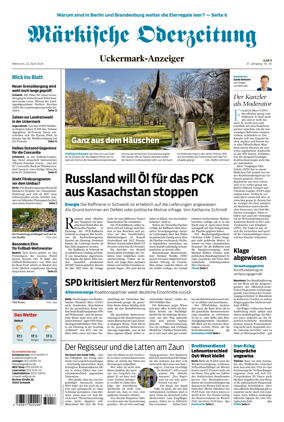 Cover of Markische Oderzeitung Uckermarkanzeiger