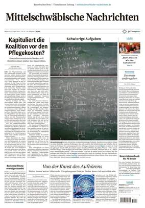 Cover of Mittelschwaebische Nachrichten