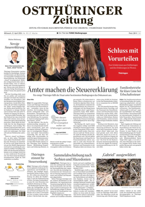 Cover of Ostthuringer Zeitung (Posneck)