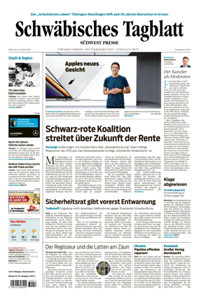 Cover of Schwabisches Tagblatt - Tubinger Chronik