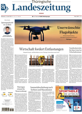 Cover of Thuringische Landeszeitung (Weimar)