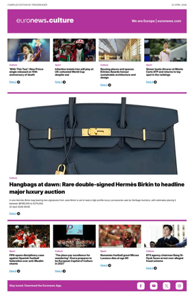 Cover of Euronews Culture and Sport Compiled Edition