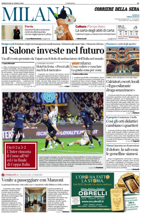 Cover of Corriere della Sera (Milano)