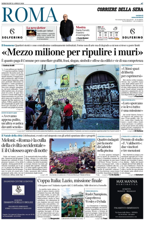 Cover of Corriere della Sera (Roma)
