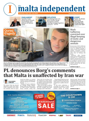 Cover of Malta Independent