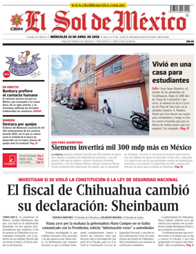 Cover of El Sol de Mexico