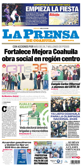 Cover of La Prensa de Coahuila