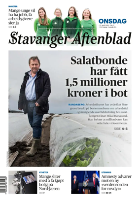 Cover of Stavanger Aftenblad