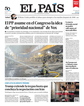 Cover of EL PAIS primera edicion