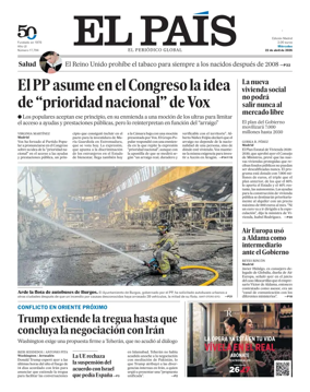 Cover of El Pais Madrid