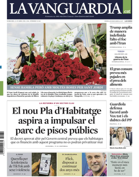 Cover of La Vanguardia (Catalonia - 1st edition)